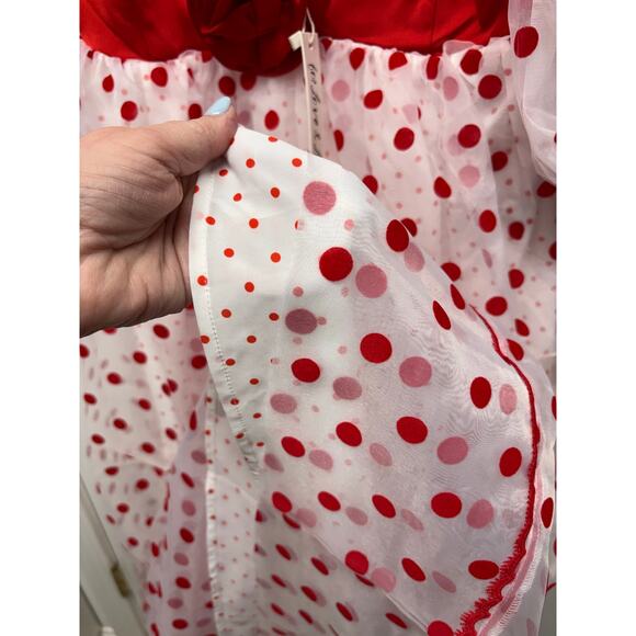 For Love & Lemons, Rhoda Dress, Red Polka Dot, Empire Waist, NWT, Womens Size S - Picture 7 of 9